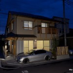竣工写真_外観夜景：埼玉県坂戸市の建築写真